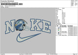 Nike Helmet 1112 Embroidery File 6 sizes