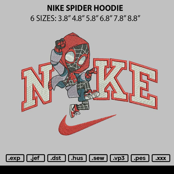 Nike Spider Hoodie Embroidery File 6 sizes