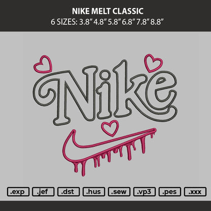 Nike Melt Classic Embroidery Machine Design File 6 sizes