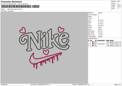 Nike Melt Classic Embroidery Machine Design File 6 sizes
