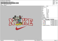 Nike Mickey Kiss Embroidery File 6 sizes