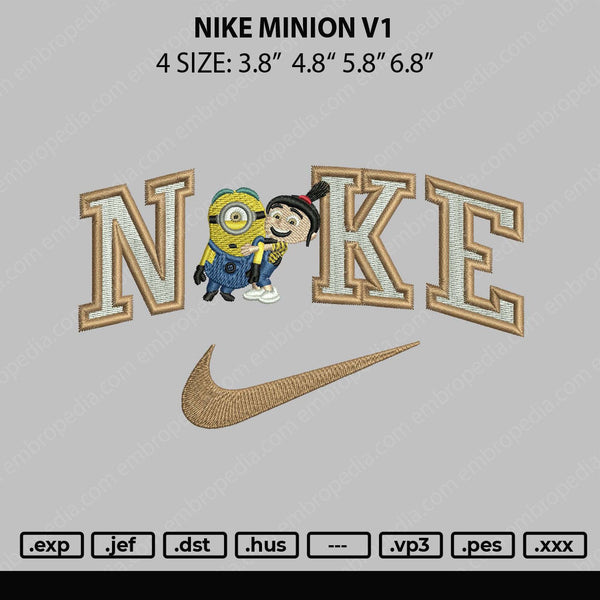 Nike Minion V1 Embroidery File 4 size