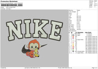 Nike Monkey Embroidery File 4 size
