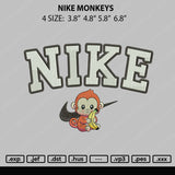 Nike Monkey Embroidery File 4 size
