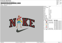 Nike Monkey D Lufyy Embroidery File 5 sizes