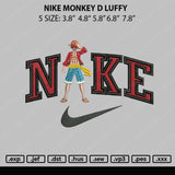 Nike Monkey D Lufyy Embroidery File 5 sizes