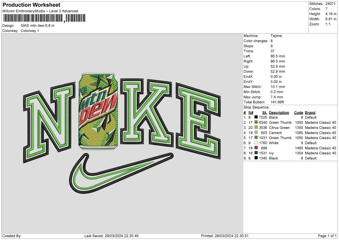 Nike Mtn Embroidery File 6 sizes