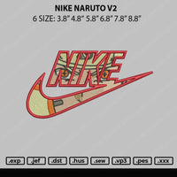 Nike Naruto V2 Embroidery File 6 sizes