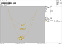 Nike Necklace Embroidery File 4 size