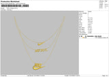 Nike Necklace Embroidery File 4 size