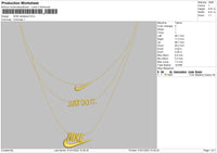 Nike Necklace Embroidery File 4 size
