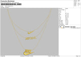 Nike Necklace Embroidery File 4 size