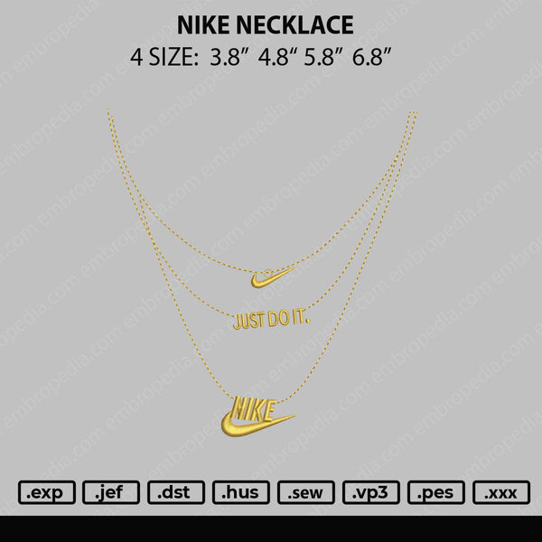 Nike Necklace Embroidery File 4 size