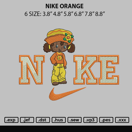 Nike Orange Embroidery File 6 sizes