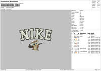 Nike Owl Embroidery File 4 size