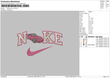 Nike Pink Car Embroidery File 6 sizes