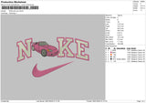 Nike Pink Car Embroidery File 6 sizes