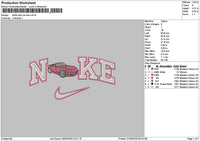 Nike Pink Car New Embroidery File 6 sizes