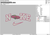 Nike Pink Car New Embroidery File 6 sizes