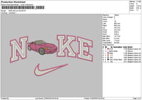 Nike Pink Car New Embroidery File 6 sizes