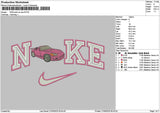 Nike Pink Car New Embroidery File 6 sizes