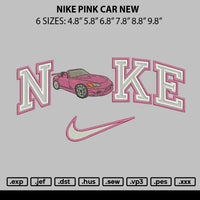 Nike Pink Car New Embroidery File 6 sizes