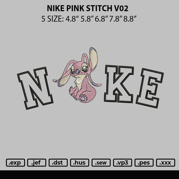 Nike Pink Stitch V02 Embroidery File 6 sizes