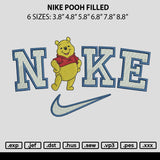 Nike Pooh Filled Embroidery File 6 sizes