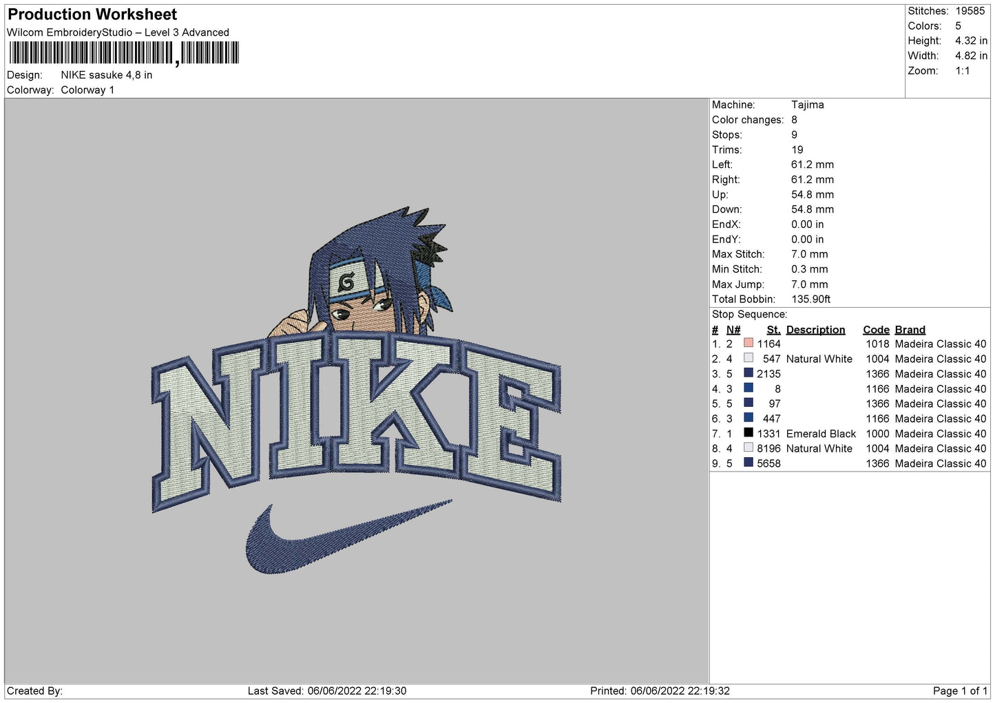 Nike Sasuke Embroidery File 4 size