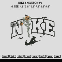 Nike Skeleton V3 Embroidery File 6 sizes