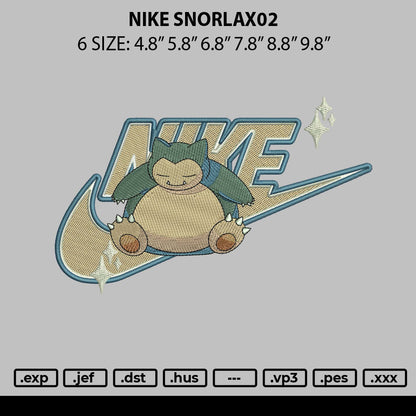 Nike Snorlax02 Embroidery File 6 sizes