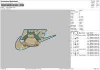 Nike Snorlax02 Embroidery File 6 sizes