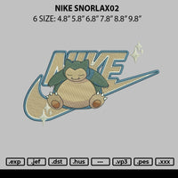 Nike Snorlax02 Embroidery File 6 sizes