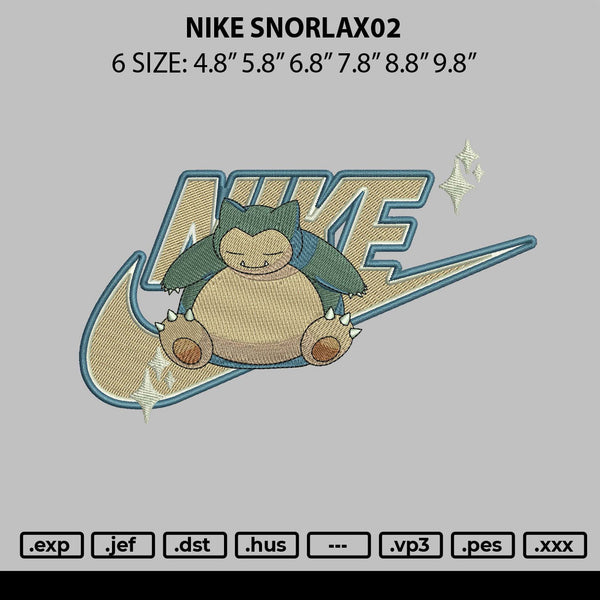 Nike Snorlax02 Embroidery File 6 sizes