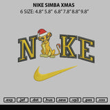 Nike Simba Xmas Embroidery File 6 sizes