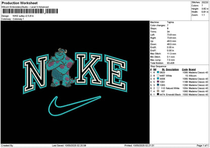 Nike Sulley v2 Embroidery File 6 sizes
