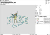 Nike Tinkerbell V2 Embroidery File 6 sizes