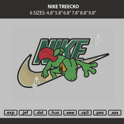 Nike Treecko Embroidery Machine Design File 6 sizes