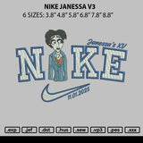 Nike Janessa V3 Embroidery File 6 sizes