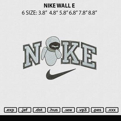 Nike Wall E Embroidery File 6 sizes