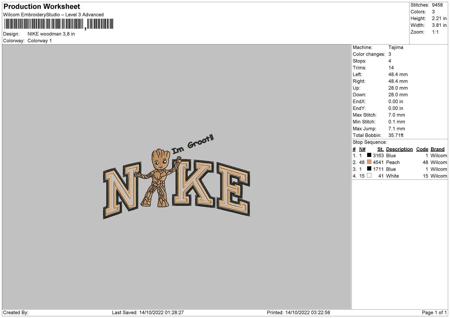 Nike Woodman Embroidery File 6 sizes