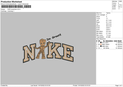 Nike Woodman Embroidery File 6 sizes