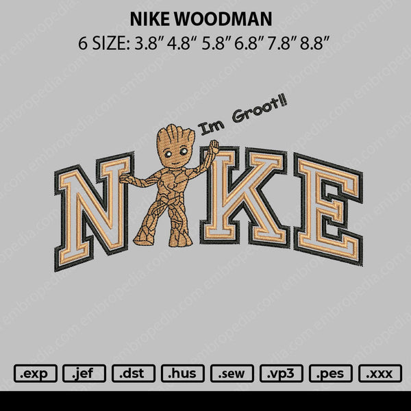 Nike Woodman Embroidery File 6 sizes