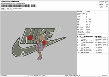 Nike Hitmonchan Embroidery Machine Design File 6 sizes