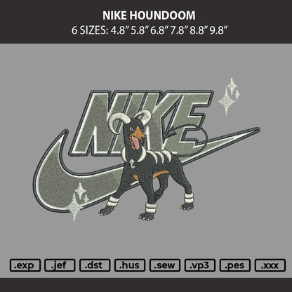 Nike Houndoom Embroidery Machine Design File 6 sizes