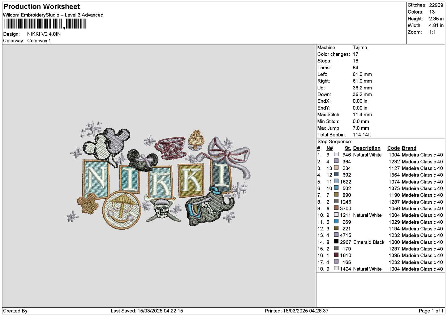 Nikkitext Embroidery File 6 sizes