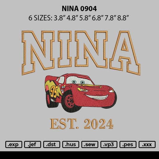 Nina 0904 Embroidery File 6 sizes