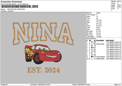 Nina 0904 Embroidery File 6 sizes