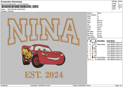 Nina 0904 Embroidery File 6 sizes