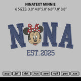 Ninatext Minnie Embroidery File 6 sizes